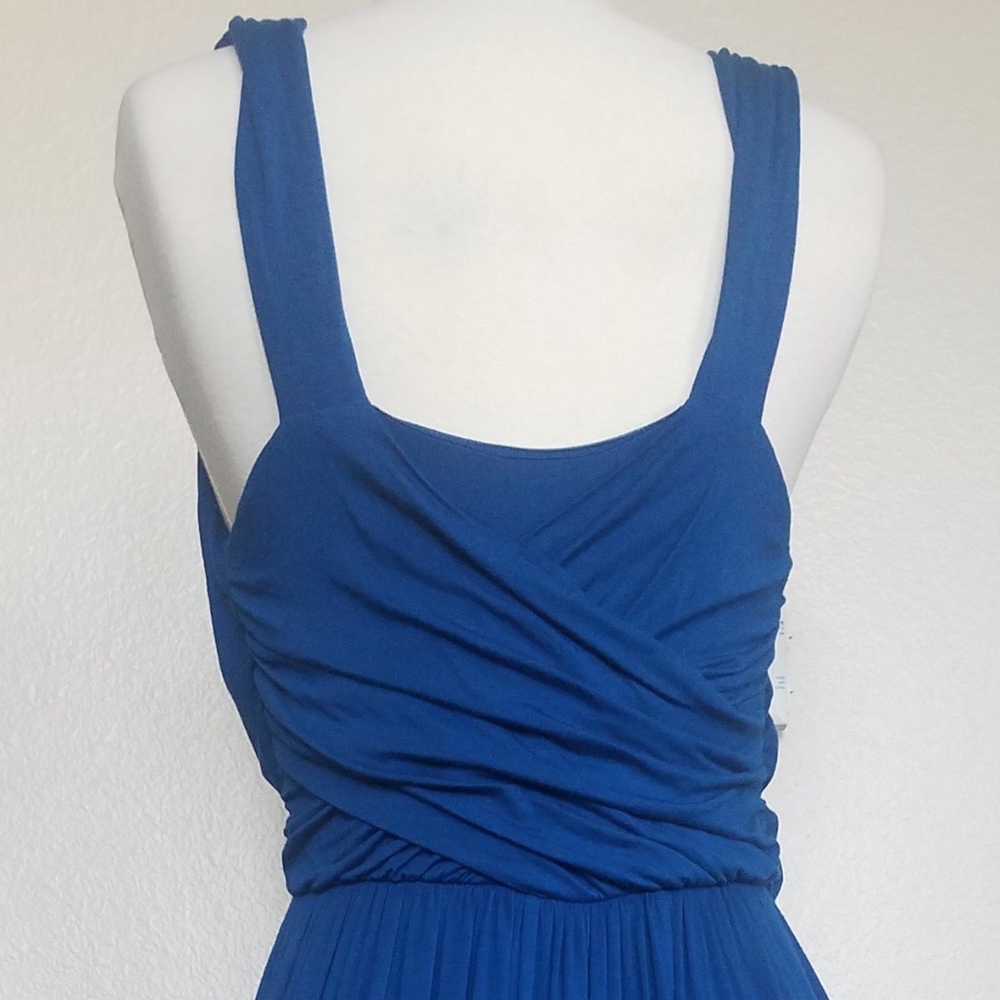 NWOT Draped Blue Anthropologie Dress - Picture 4 of 7